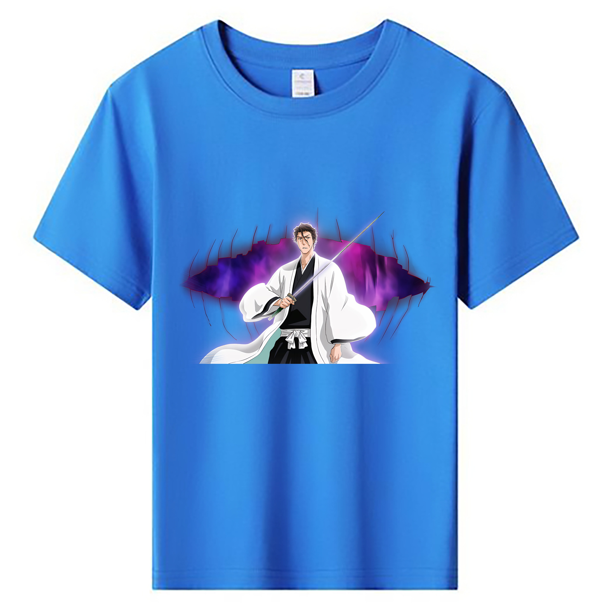 （画像用） ブリーチ 藍染 惣右介（あいぜん そうすけ） BLEACH Aizen Sousuke 綿100％キッズTシャツ（フロントプリント）